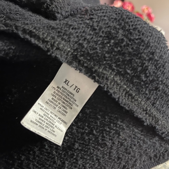 Aeropostale Black Open Front Sweater with Cozy Knit Fabric size XL - Picture 7 of 7